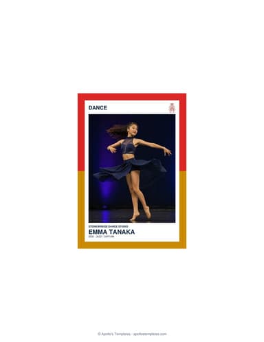 Split Halves dance card enlarged preview