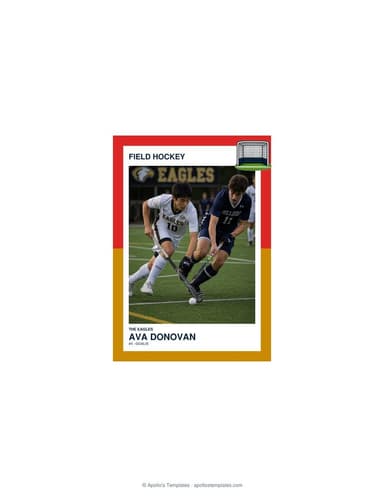 Split Halves field hockey card enlarged preview