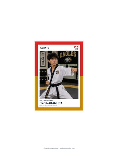 Split Halves karate card enlarged preview