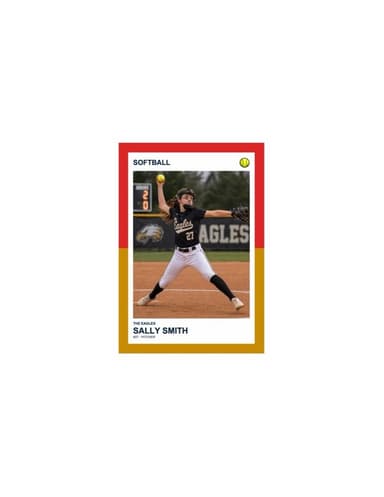 Split Halves softball card — enlarged size preview