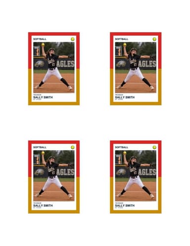 Split Halves softball card — normal size preview