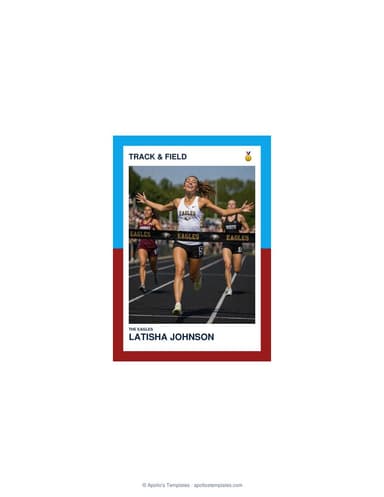 Split Halves track field card enlarged preview