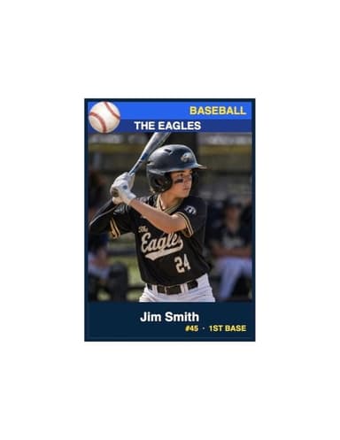 Enlarged baseball card template