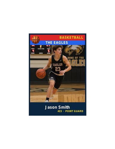 Enlarged basketball card template