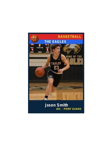 Enlarged basketball card template