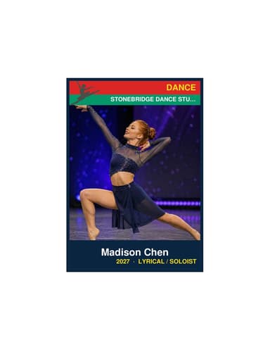Enlarged dance card template