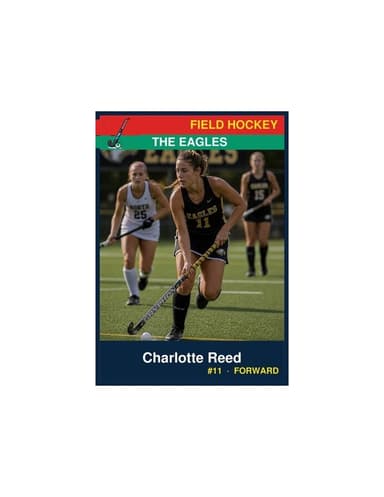 Enlarged field hockey card template