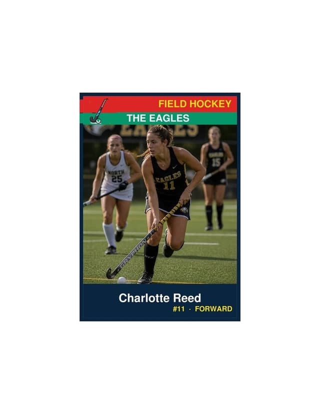 Field hockey card template preview