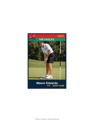 Enlarged golf card template