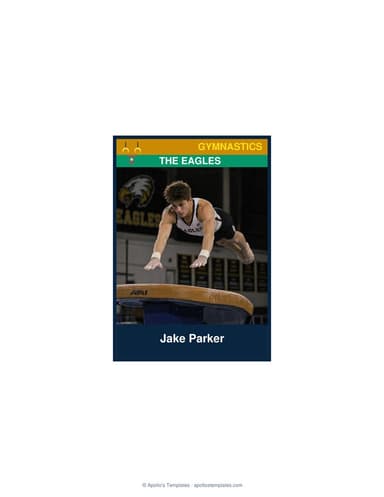 Enlarged gymnastics card template