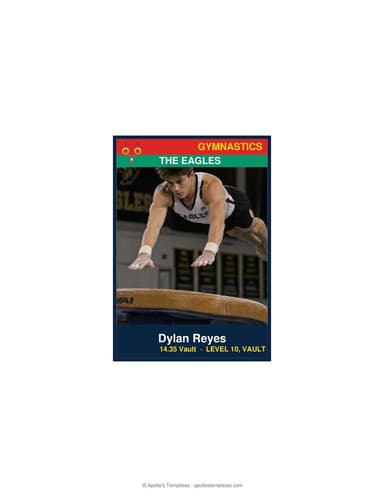 Enlarged gymnastics card template