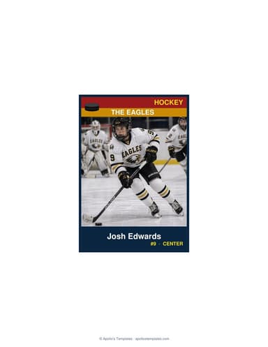 Enlarged hockey card template