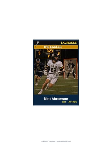 Enlarged lacrosse card template