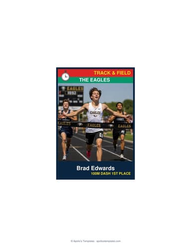 Enlarged track field card template