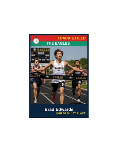 Enlarged track field card template