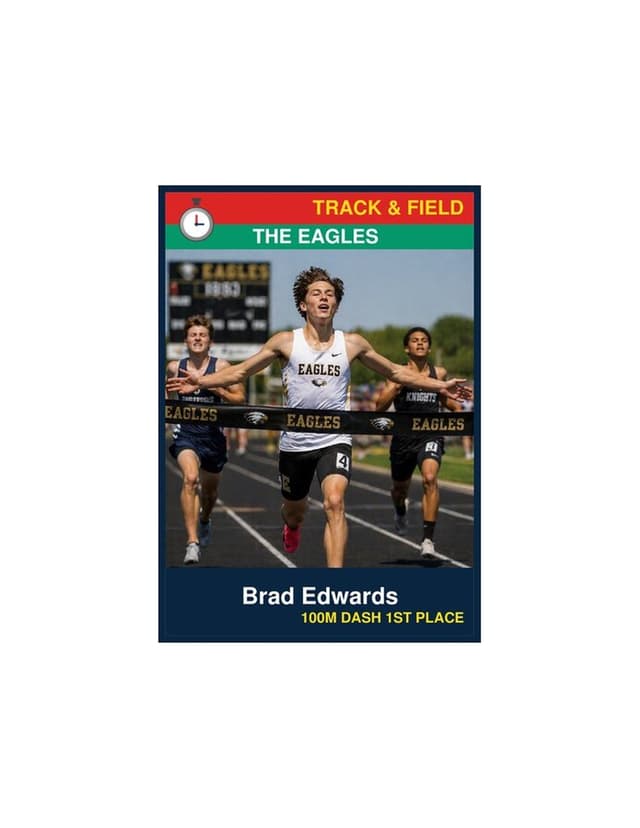 Track & Field card template preview