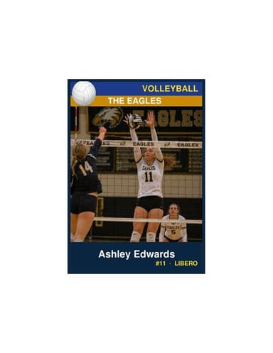 Enlarged volleyball card template