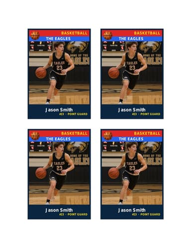 Normal size basketball card template