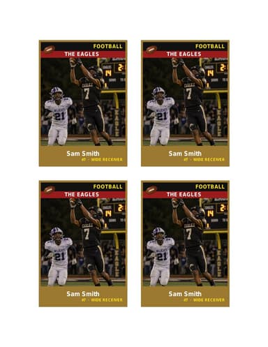 Normal size football card template