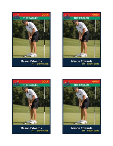 Normal size golf card template