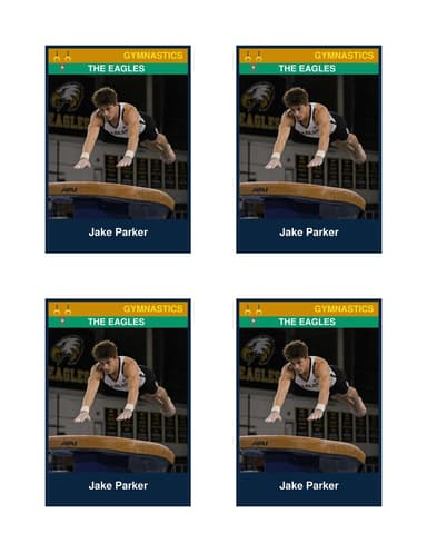 Normal size gymnastics card template