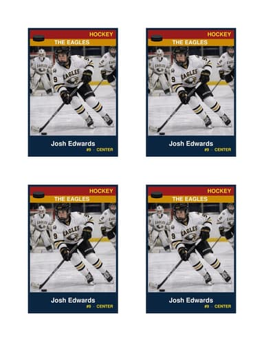 Normal size hockey card template