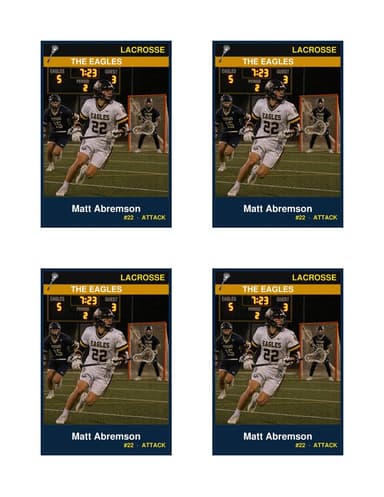 Normal size lacrosse card template