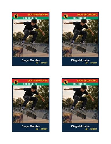 Normal size skateboarding card template