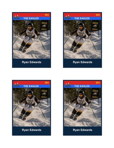 Normal size ski card template