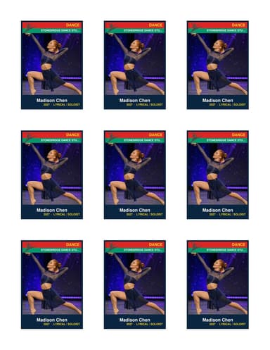Team dance card template
