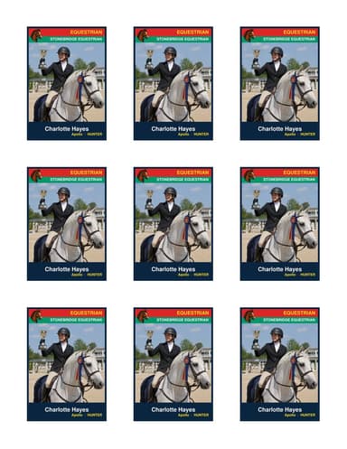 Team equestrian card template