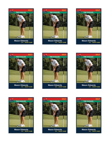 Team golf card template