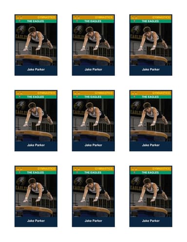 Team gymnastics card template
