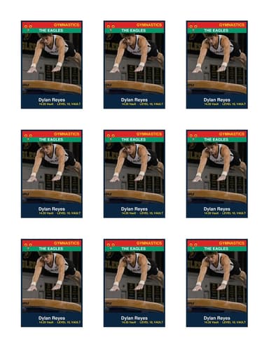 Team gymnastics card template