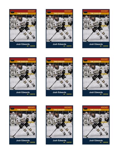 Team hockey card template