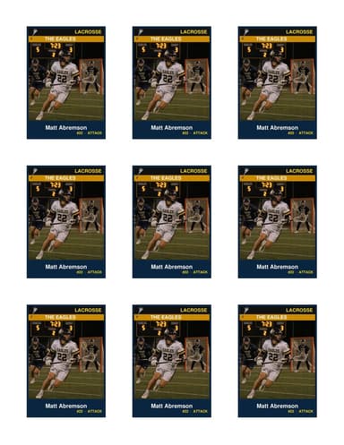 Team lacrosse card template