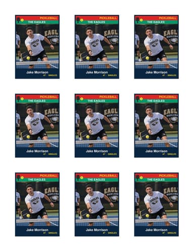 Team pickleball card template