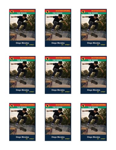 Team skateboarding card template