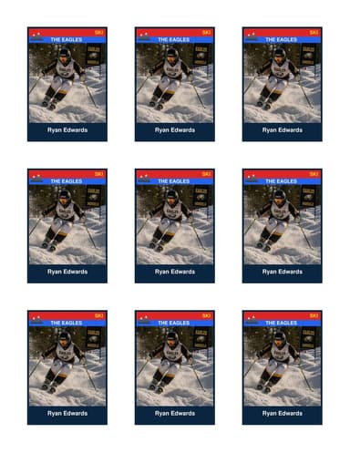Team ski card template