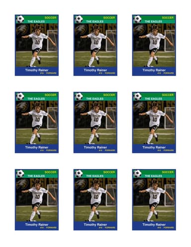 Team soccer card template
