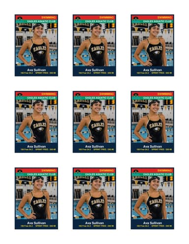 Team swimming card template