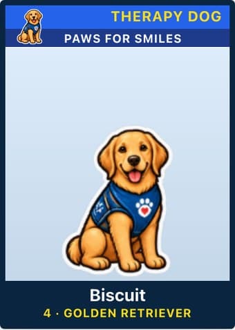 Therapy dog trading card template, standard size