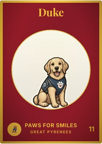 Enlarged therapy dog card template
