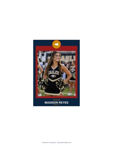 Circle Badge cheerleading card enlarged preview