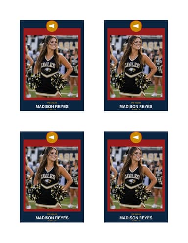 Circle Badge cheerleading card normal preview