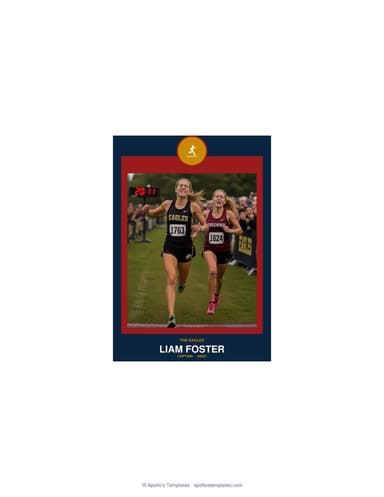 Circle Badge cross country card enlarged preview