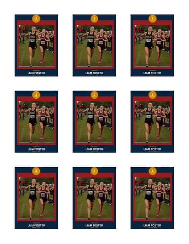 Circle Badge cross country team sheet preview