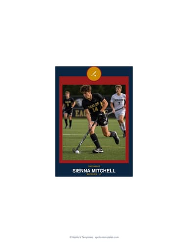 Circle Badge field hockey card enlarged preview