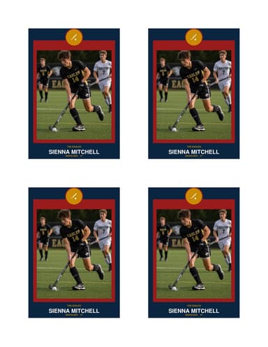 Circle Badge field hockey card normal preview