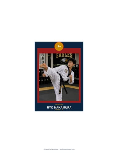 Circle Badge karate card enlarged preview